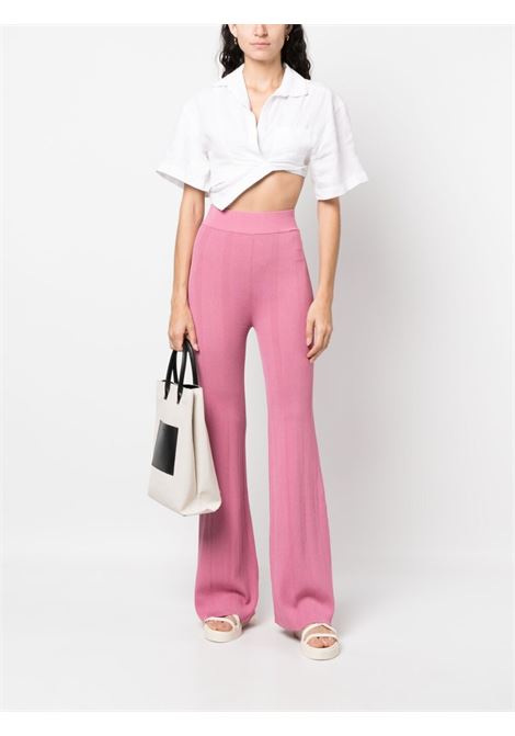 Pantaloni a vita alta in maglia in rosa - donna REMAIN | 500542512162215