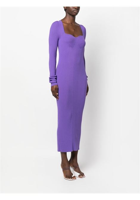 Purple ribbed stretch-desing dress - women REMAIN | RM2090183737