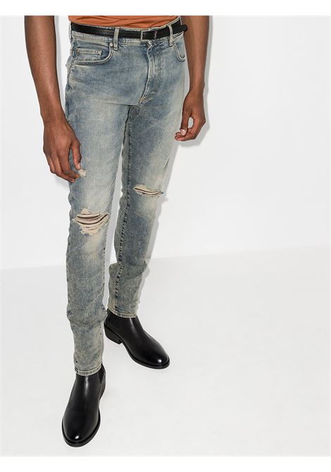 Blue ripped knees skinny jeans - men REPRESENT | M0704425