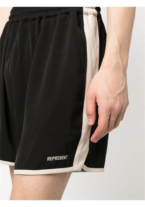 Black contrasting-trim track shorts - men REPRESENT | M0907401