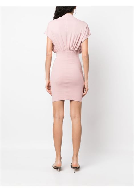 Pink draped cinched minidress - women RICK OWENS DRKSHDW | DS01C6507RN63