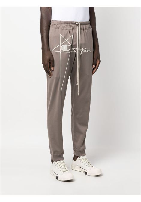 Dust grey logo-embroidered trousers - men  RICK OWENS X CHAMPION | CM02C9242CHJEG34