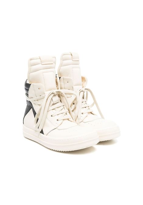 White and white Geobasket high-top sneakers - kids RICK OWENS KIDS | BG01C7897LMU1191