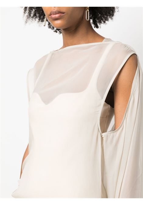 White asymmetric-design gathered-detail dress - women RICK OWENS | RO01C5580S08