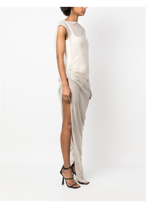 White asymmetric-design gathered-detail dress - women RICK OWENS | RO01C5580S08