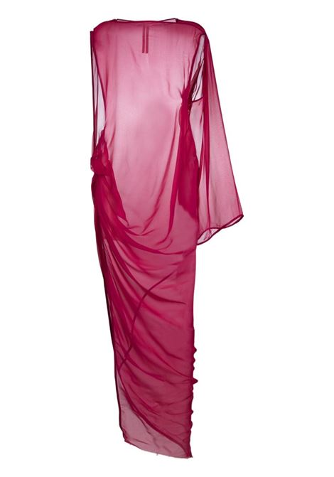 Fuchsia semi-sheer asymmetric long dress - women RICK OWENS | RO01C5580S23