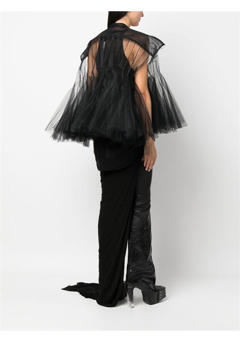 Black micro cayena ruched tulle blouse - women RICK OWENS | RO01C5787TU09