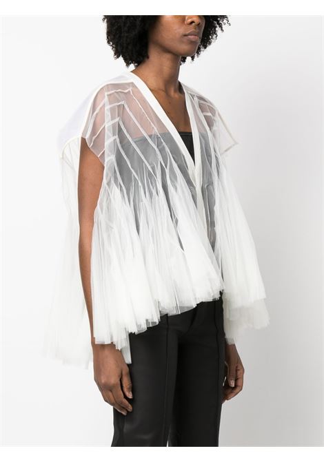 White micro cayena ruched tulle blouse - women RICK OWENS | RO01C5787TU21