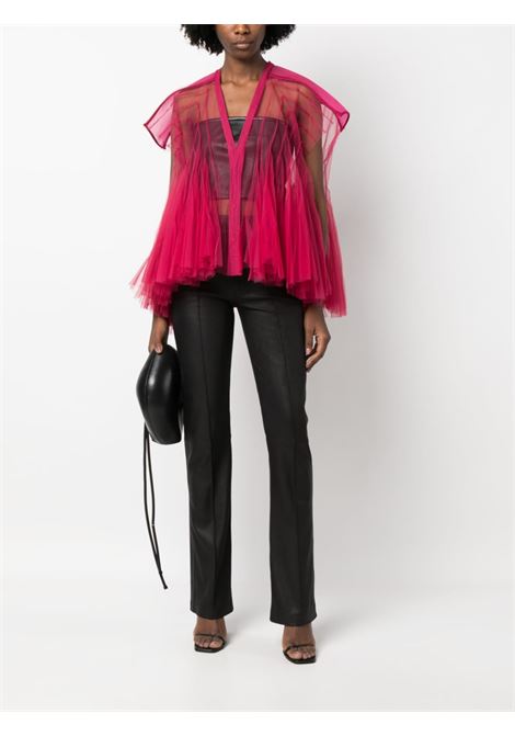 Fuchsia pink micro cayena ruched tulle blouse - women RICK OWENS | RO01C5787TU23