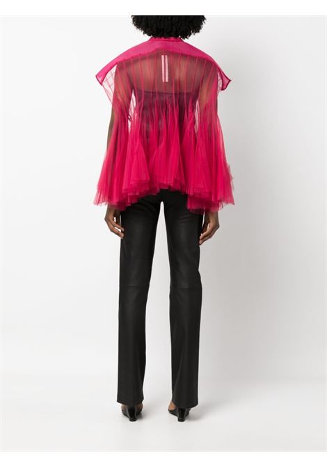 Fuchsia pink micro cayena ruched tulle blouse - women RICK OWENS | RO01C5787TU23