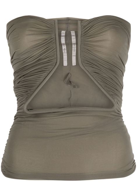 Grey ruched-bodice strapless top - women RICK OWENS | RP01C5120BZ34
