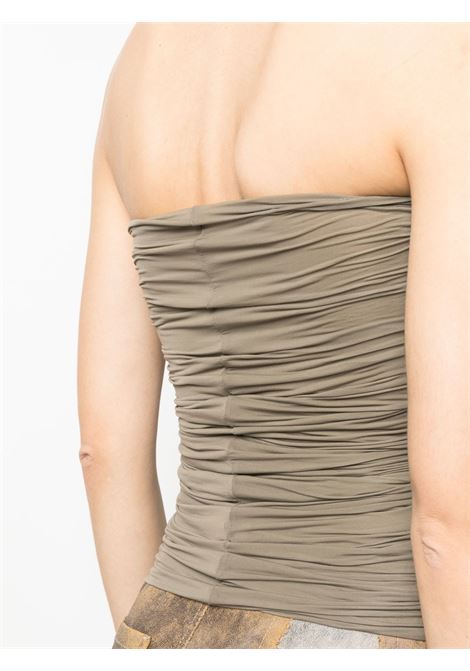 Grey ruched-bodice strapless top - women RICK OWENS | RP01C5120BZ34