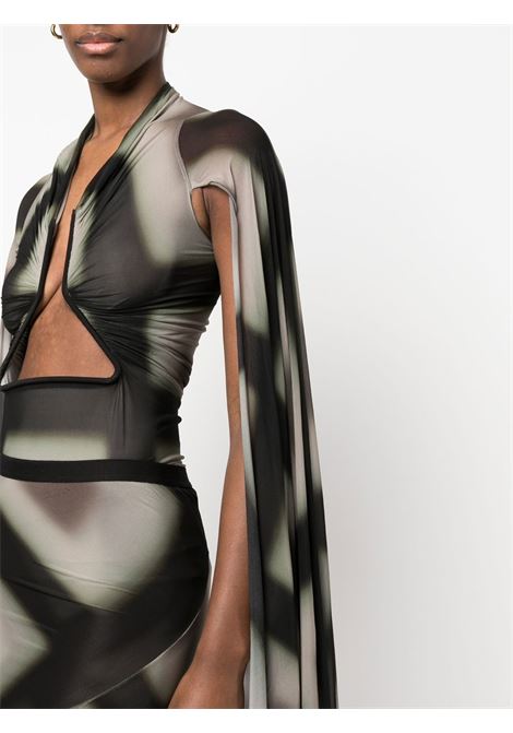 Black semi-sheer draped top - women RICK OWENS | RP01C5229BZP209P2