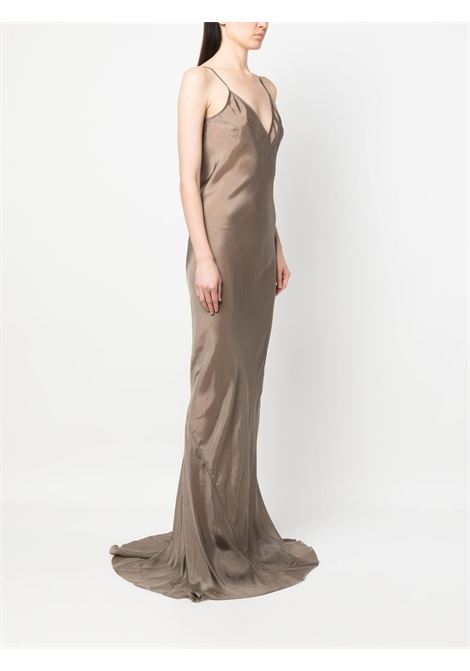 Grey V-neck satin gown - women RICK OWENS | RP01C5509J34