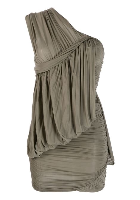 Grey one-shoulder ruched minidress - women RICK OWENS | RP01C5565BZ34