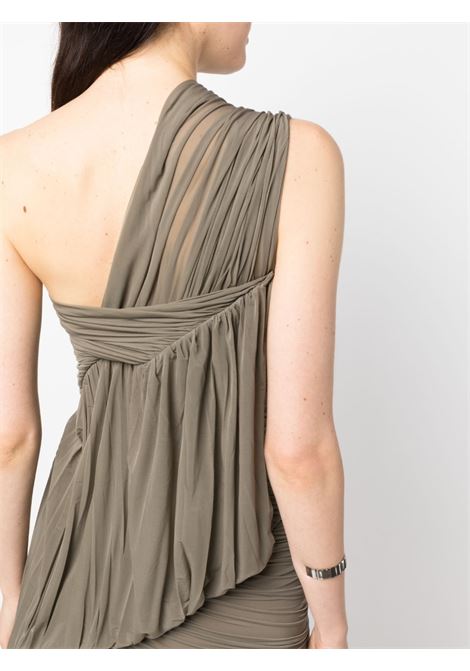 Grey one-shoulder ruched minidress - women RICK OWENS | RP01C5565BZ34