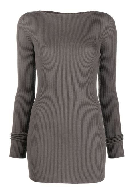 Grey ribbed-knit jumper - women RICK OWENS | RP01C5683RIBM34
