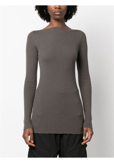 Grey ribbed-knit jumper - women RICK OWENS | RP01C5683RIBM34