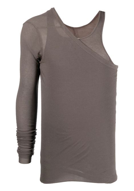 T-shirt con design a piu strati in grigio - uomo RICK OWENS | RU01C4254RC34