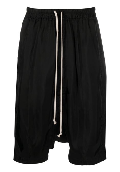 Black drop-crotch drawstring shorts - men RICK OWENS | RU01C4384J09