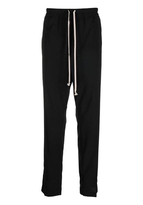 Black drawstring straight-leg trousers - men RICK OWENS | RU01C4390WL09