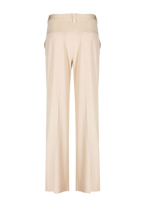 Sand beige pressed-crease straight-leg trousers - women  RODEBJER | 24002821009