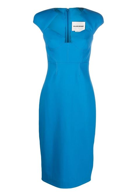 Blue fitted bodice dress - women ROLAND MOURET | RMRS23007MBL