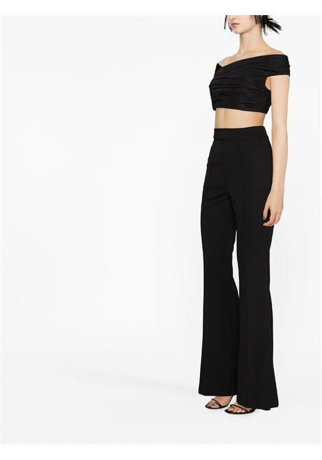 Black  high-waisted flared trousers - women ROLAND MOURET | RMRS23019PB
