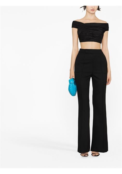 Black  high-waisted flared trousers - women ROLAND MOURET | RMRS23019PB