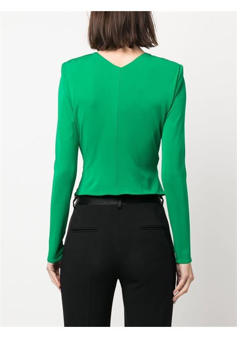 Green ruched cut-out top - women ROLAND MOURET | RMRS23033TG