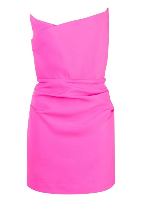 Pink asymmetric structured minidress - women ROLAND MOURET | RMRS23048SP