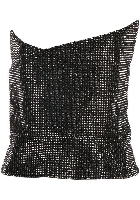 Black crystal-embellished asymmetric top - women ROLAND MOURET | RMRS23048TAB