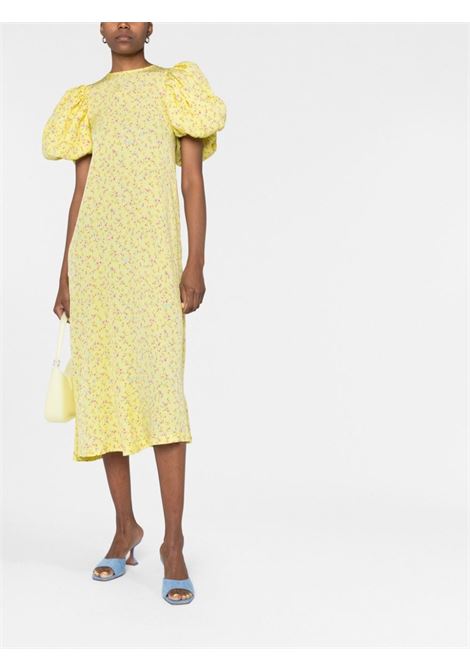 Yellow floral-print dress - women ROTATE | 1000392723110623