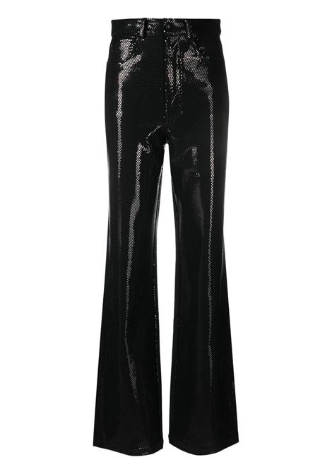Black sequin-embellished straight-leg trousers - women ROTATE | 1001431001000