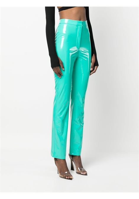 Pantaloni a vita alta in vinile in verde - donna ROTATE | RT2279155425