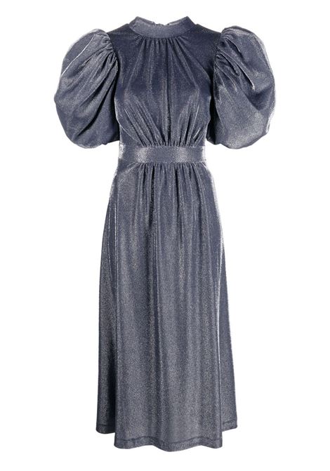 Blue puff-sleeve midi dress - women ROTATE | RT2364194023