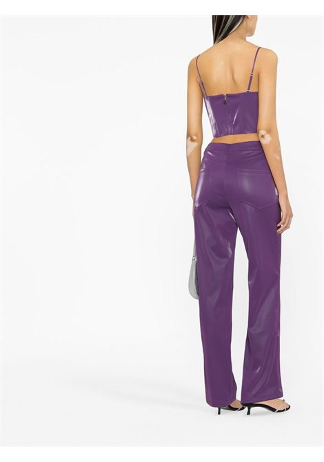 Purple PU Strappy corset top - women ROTATE | RT2413193518