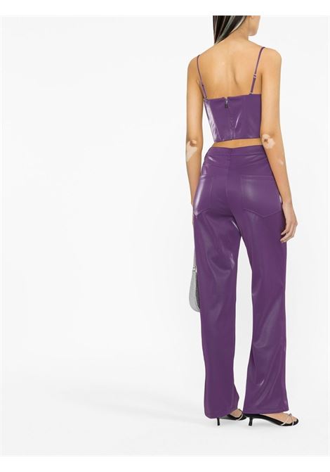 Purple high-waist straight-leg trousers - women ROTATE | RT2416193518