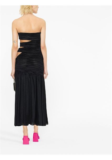 Black cut-out ruched dress - women ROTATE | RT2464194004