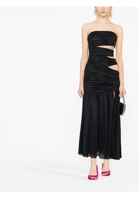 Black cut-out ruched dress - women ROTATE | RT2464194004