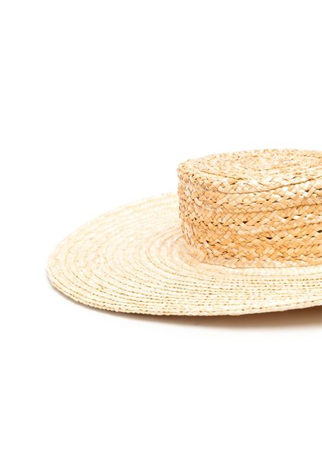 Beige woven-wicker sun hat - women RUSLAN BAGINSKIY | CNT036STRSRB13PNTRL