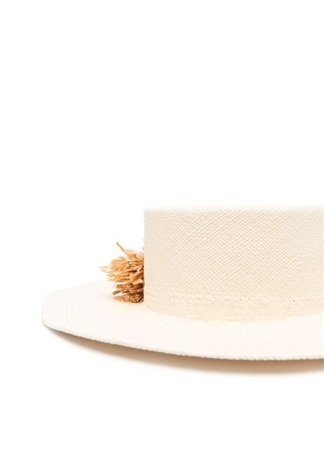 Beige woven straw hat - women RUSLAN BAGINSKIY | CNT036STRSRBPN9PNTRLSTRW