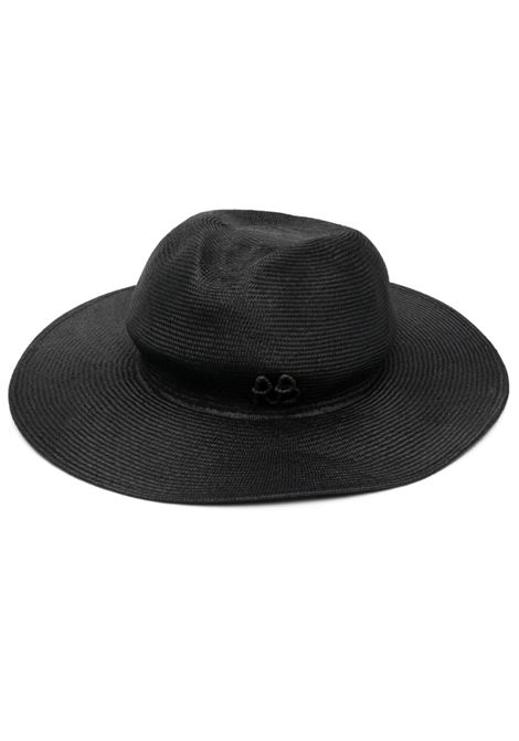 Black chain-strap woven sun hat - women RUSLAN BAGINSKIY | FDR033SZLBLK