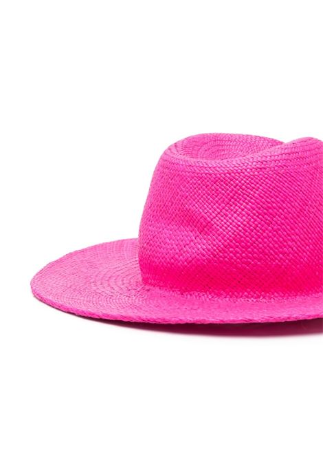 Cappello a tesa larga con ricamo in rosa - donna RUSLAN BAGINSKIY | FDR038STRWRBPNK