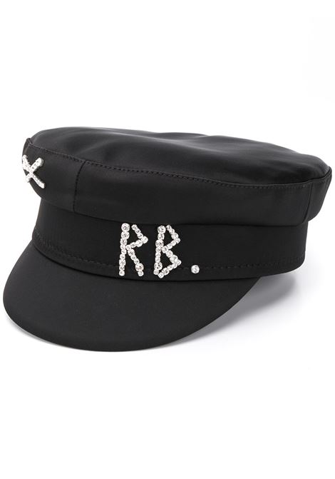 Black rhinestone logo breton hat - women RUSLAN BAGINSKIY | KPC033STNDMDBLK