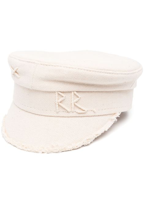 Light beige embroidered-logo paperboy cap - women RUSLAN BAGINSKIY | KPC035CBHRNSNRLGHTBG