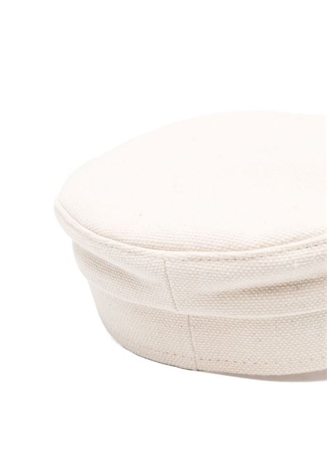 White crystal-embellished logo baker boy hat - women RUSLAN BAGINSKIY | KPC035CDMDBG