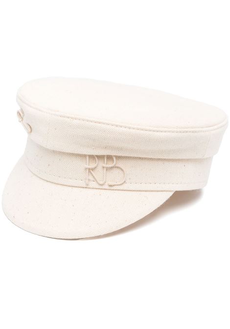 White Safety-pin Baker Boy cap - women RUSLAN BAGINSKIY | KPC035CWPNSWRBBG