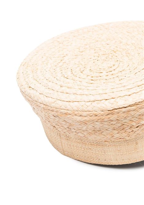 Beige woven straw baker boy cap - women RUSLAN BAGINSKIY | KPC036STRSRBNTRLSTRW
