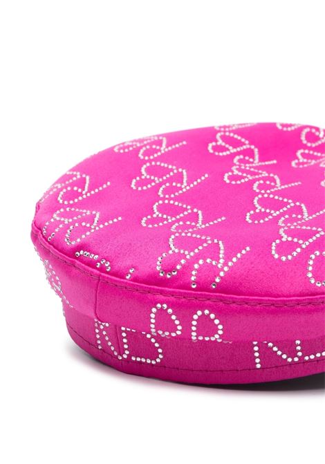 Pink crystal-embellished baker boy hat - women RUSLAN BAGINSKIY | KPC038PDMDPTRPNK